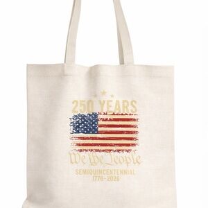 CANVAS TOTE BAG 250th Anniversary of the US CUSTOM Graphic Grocery Book Bag